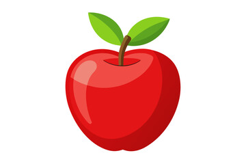 red apple on white background