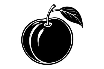 vector illustration of a plum