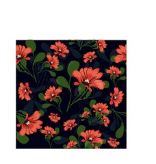 Seamless pattern with red poppy