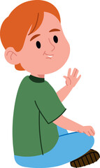 Smiling Boy Waving Hand