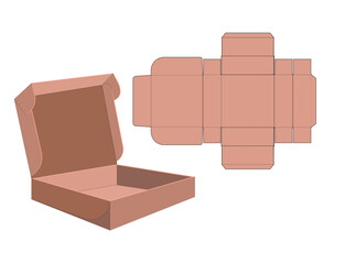 Box packaging template flat die cut sketch 3d open box outline