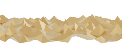 High-resolution image of an abstract gold geometric mountain range, perfect for backgrounds and design projects. Download now!