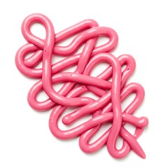 pink icing drizzle, isolated on white background