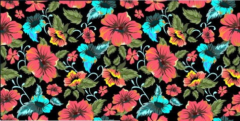 Seamless  flowers pattern with roses