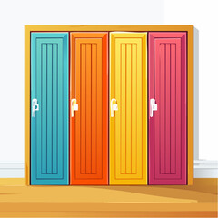 Colorful Wooden Doors in a Row