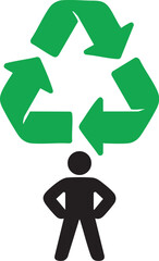 Fototapeta premium Recycling Symbol with Person