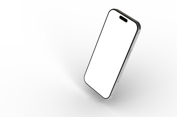 High-quality image of a modern smartphone with a blank screen, perfect for app presentations or website mockups.