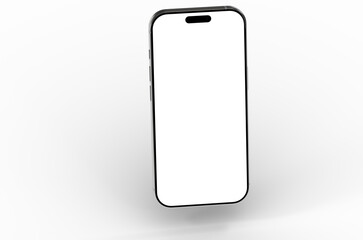High-quality photo of a modern smartphone with a blank screen, perfect for app presentations or website mockups. Clean and minimal design.