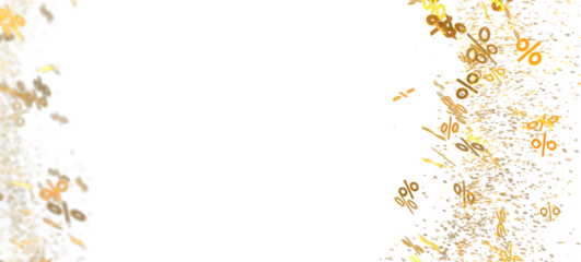 Abstract background with gold percentage symbols. Perfect for sale banners, promotions, and marketing materials.
