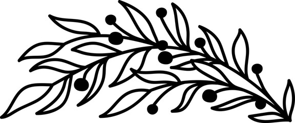 Floral Branch with Berries Sketch