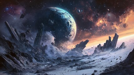 Cosmic Ruins: A desolate alien planet, a celestial masterpiece