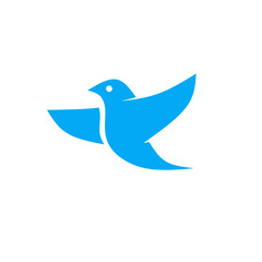 Flying American blue warbler bird Silhouette Design And Vector Illustration