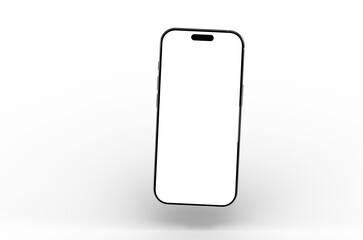 High-quality image of a modern smartphone with a blank screen, perfect for app presentations and website mockups. Clean and simple design.