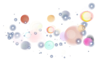 Christmas Bokeh dust blurred overlay, glowing stars glitter particles shine new year effect, png image 