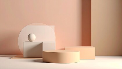 Abstract geometric shapes in muted tones