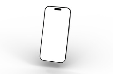 High-quality photo of a modern smartphone with a blank screen, perfect for app presentations or website mockups.  Clean, minimalist design.