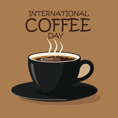 international coffee day - vector illustration