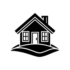 real estate house glyph icon 
