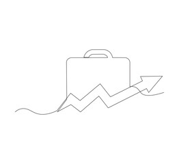 Continuous one line drawing of Business Infographic, With white background business bag style