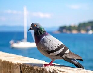 Pigeon by the sea