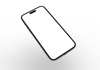 High-quality image of a smartphone with a blank screen, perfect for app presentations or website mockups.