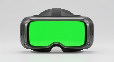 Virtual Reality Headset with Green Screen Immersive Tech Mockup for Digital Design