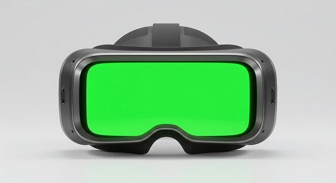 Virtual Reality Headset with Green Screen Immersive Tech Mockup for Digital Design