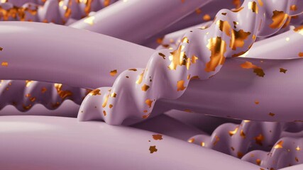 Abstract Lilac Swirls with Glistening Gold Flakes Background - Powered by Adobe