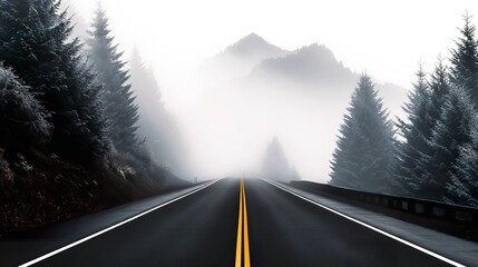 Foggy mountain road