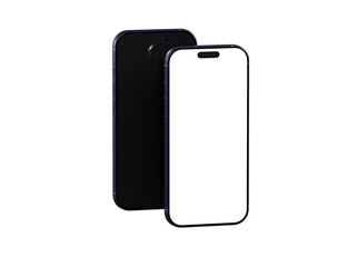 Clean design, two smartphones, black and white screens. Perfect for app presentations or technology websites.