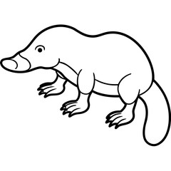 Platypus line art vector