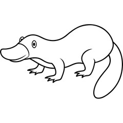 Platypus line art vector