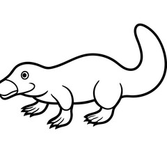 Platypus line art vector