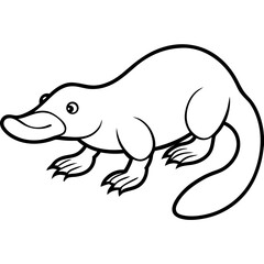 Platypus line art vector