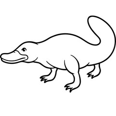 Platypus line art vector