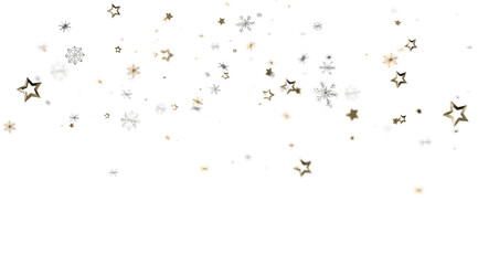 Elegant winter design with gold stars and snowflakes. Perfect for holidays.