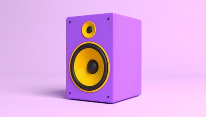 Purple speaker on a pastel background