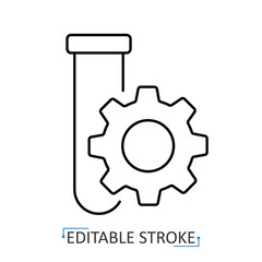 A laboratory research icon in minimalist style with editable stroke. Science symbol, test tube element, experiment object, technology concept, medical pictogram, biotech design
