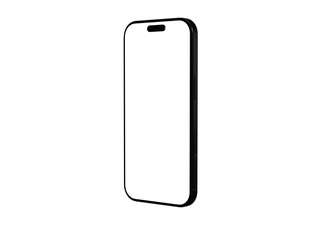 High-quality image of a black smartphone with a blank screen, perfect for app presentations or website mockups.