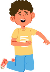 Smiling Boy Kneeling