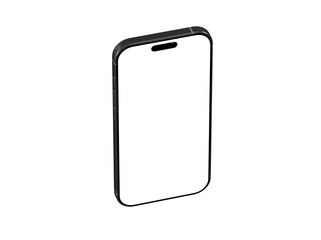High-quality image of a modern smartphone with a blank screen, perfect for app presentations or website mockups.  Clean, isolated background.