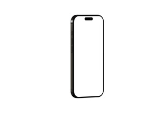 High-quality image of a black smartphone with a blank screen, perfect for app presentations or website mockups.