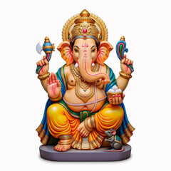 Lord Ganesha, isolated on white background, 3d illustration
