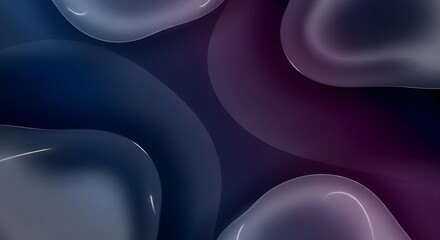 Abstract smooth shapes with soft gradient colors and light reflections