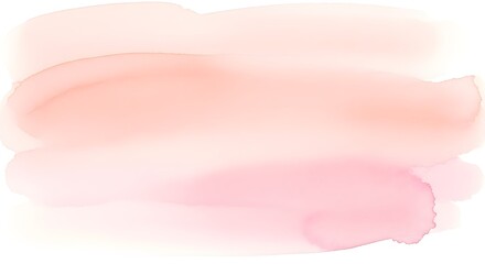 Soft watercolor paint strokes in shades of peach and pink with white space