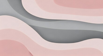 Abstract pastel pink and gray wavy layers creating depth and motion texture