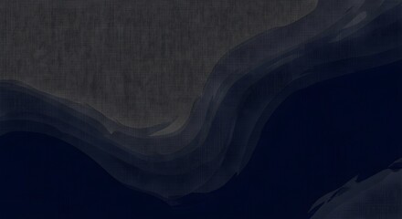 Abstract dark waves with textured fabric overlay and gradient blue and gray tones