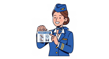 Flight Attendant Showing Boarding Pass.