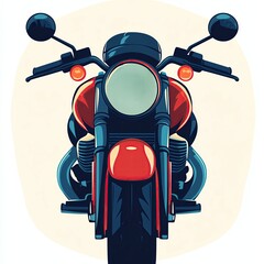Stylish motorcycle front view illustration.