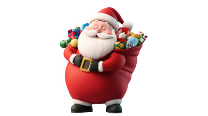 santa claus with gifts.